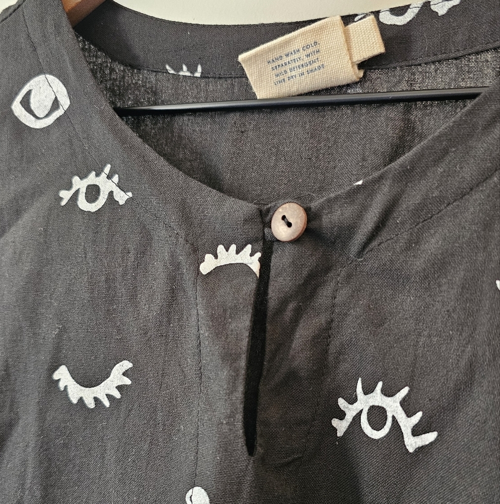 Mata Traders Cotton Dress Onyx Eyes Pattern Size S - Picture 3 of 11